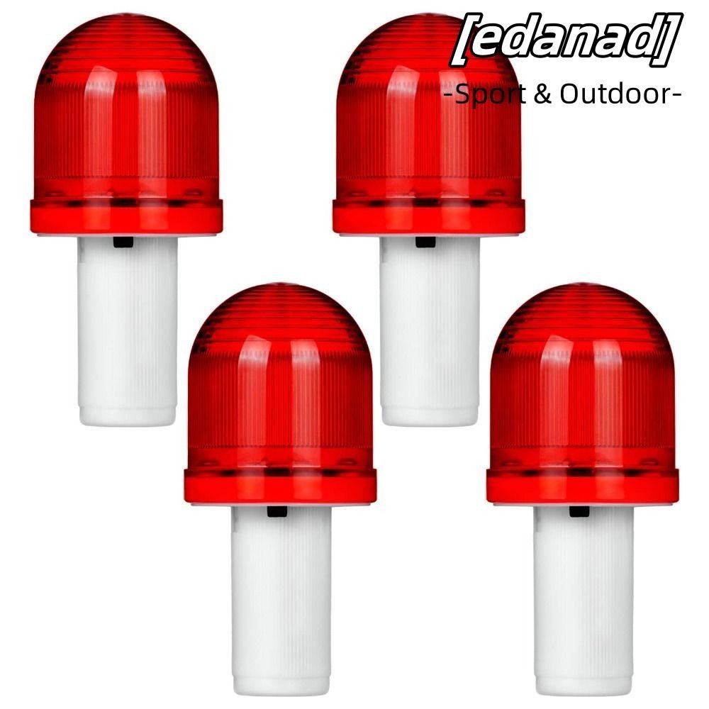 Edanad ไฟกรวยจราจร LED 4 แพ็ค, กรวย, ไฟเตือนกระพริบฉุกเฉินสีแดงกลม, การความทนทานที่ไม่สม่ําเสมอ ABS, โพลีคาร์บอเนตสําหรับการจราจรกรวยแบบพับได้