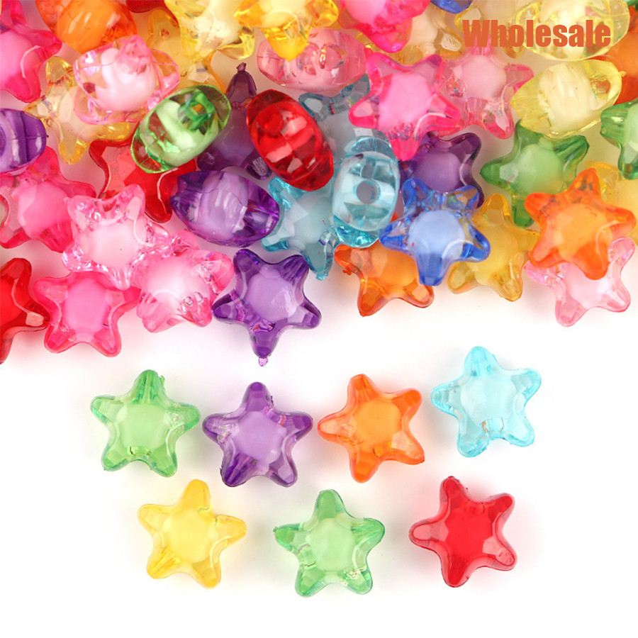 20 ชิ้น 12 มิลลิเมตร Pentagram หลวมลูกปัด Candy สีหัตถกรรมโปร่งใส Double layer DIY สร้อยคอสร้อยข้อมือจี้เครื่องประดับทํา