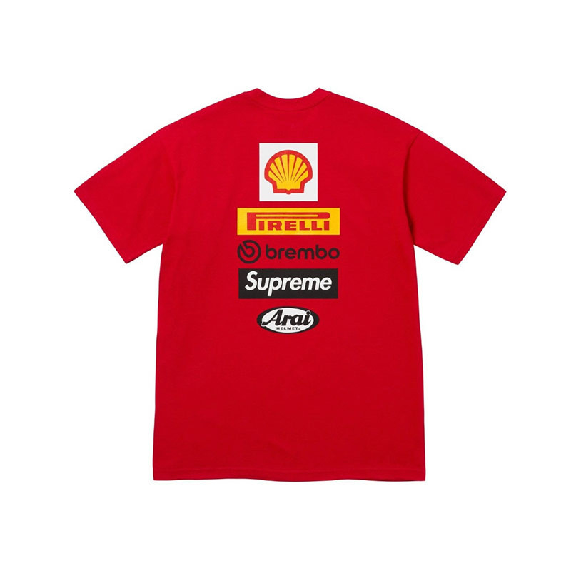 Sup X DUCATI SS24 WEEK16 เสื ้ อยืดแขนสั ้ นพิมพ ์ ลายสําหรับผู ้ ชายและผู ้ หญิง