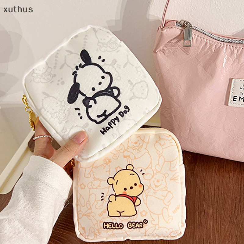 Xut Sanrio Kawaii Pacha สุนัขผ้าอนามัยเก็บสาวน่ารักนักเรียนระยะเวลาสรีรวิทยาสุขาภิบาลแบบพกพาผ้าของขวัญ N