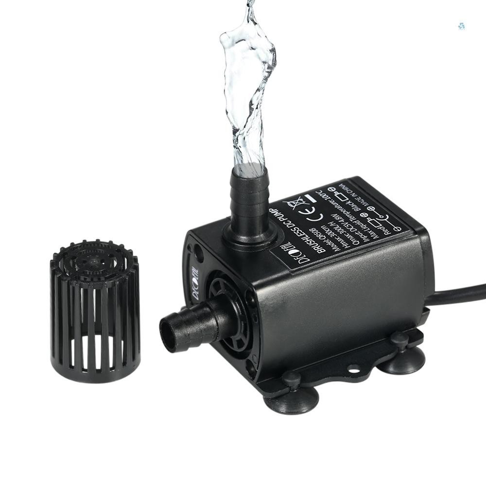 Usb DC5V 4.8W Ultra-quiet Mini Brushless ปั๊มน้ํากันน้ํา Submersible Fountain Aquarium หมุนเวียน 300L/H ยก 300 ซม.