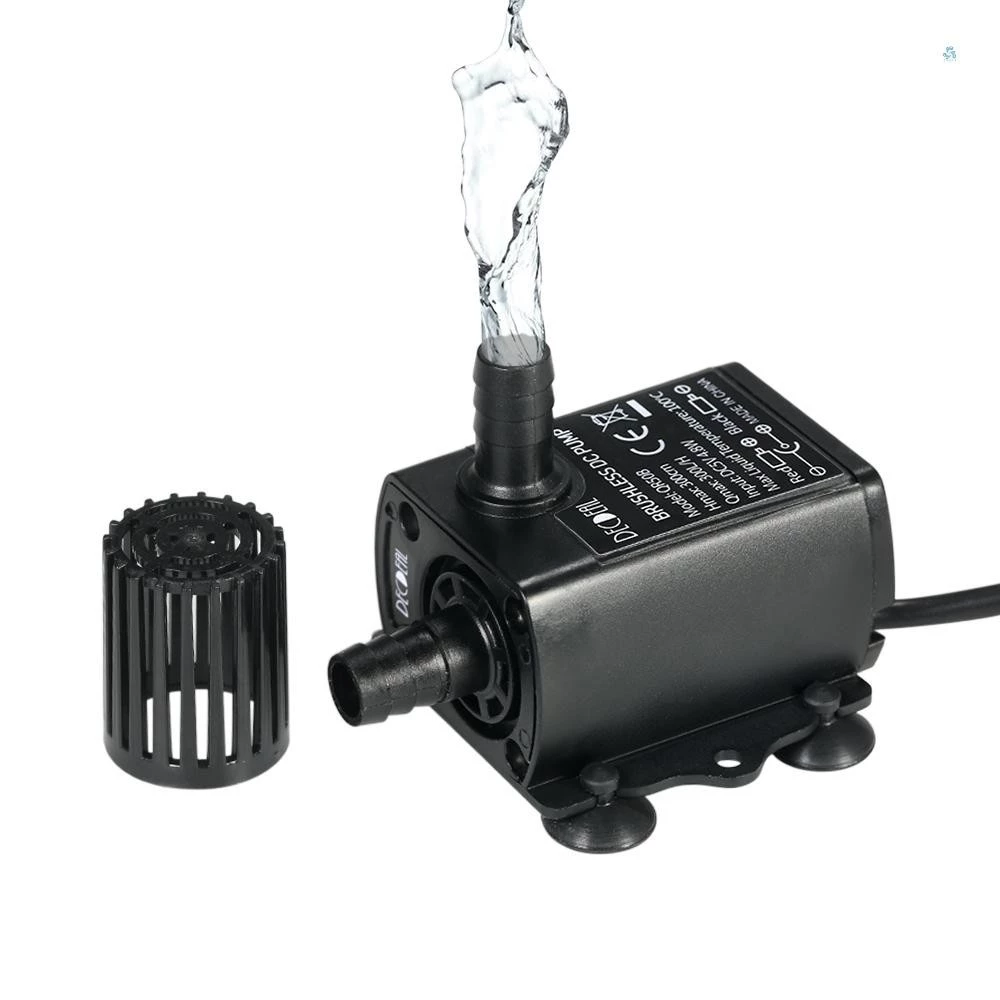 Usb DC5V 4.8W Ultra-quiet Mini Brushless ปั๊มน้ํากันน้ํา Submersible Fountain Aquarium หมุนเวียน 300L/H ยก 300 ซม.