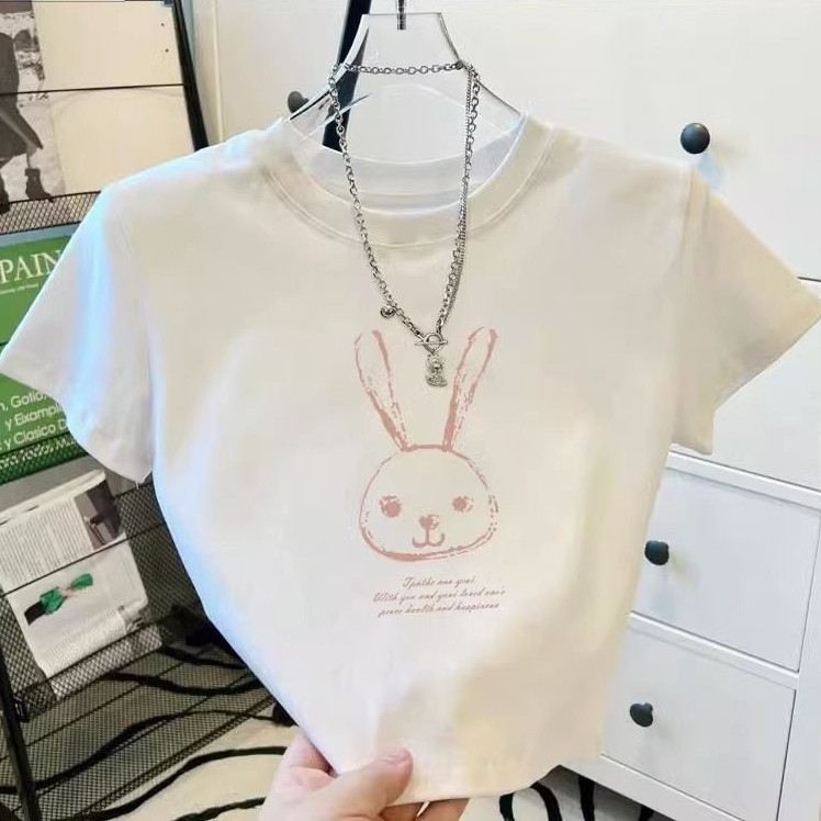 （พร้อมส่งจากกทม มาถึงใน 2วัน）เสื้อครอปแขนสั้น ผ้าคัตคอน นิ่มใส่สบาย #แขนสั้น 100%Cotton T-shirt เสื้อยืดผู้หญิง
