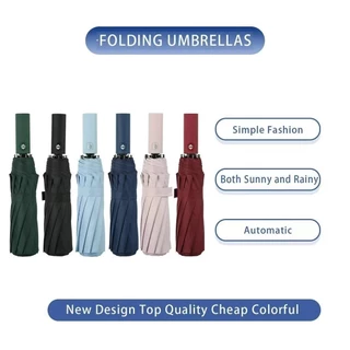 โครงร่ม24ก้าน Umbrella ร่ม กันฝน ร่มอัตโนมัติ กันฝนกันแดดกันUV สามารถต้านลมแรงได้ ร่มพกพา ร่มพกพา คล้องแขนได้