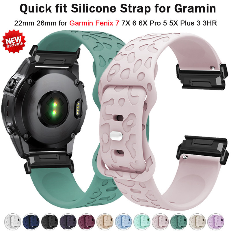 26 22 มม.ซิลิโคนสําหรับ Garmin Fenix 6X 5X 7X EPIX Gen 2 แกะสลัก Quickfit สายรัดข้อมือสําหรับ Fenix 6 5 7 955 965 Tactix 7 นาฬิกา