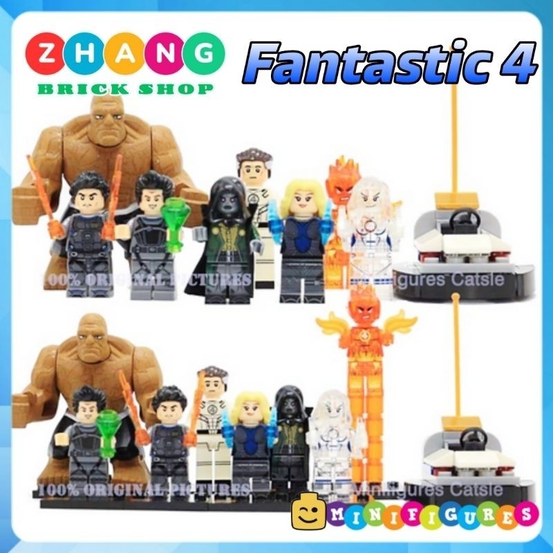 Fantastic The Thing ที่มองไม่เห็นผู้หญิงมนุษย์ไฟฉาย Dr Doom Storm Reed Richards Johnny Minifigures S