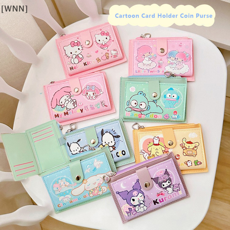 SANRIO [WNN]คลังสินค้าพร้อมการ์ตูนน่ารักSanrio Hello Kitty Kuromi Alผู้ถือบัตรกระเป๋าใส่เหรียญKawaii Cinnamorollกระเป๋าสตางค์นักเรียนของขวัญTH