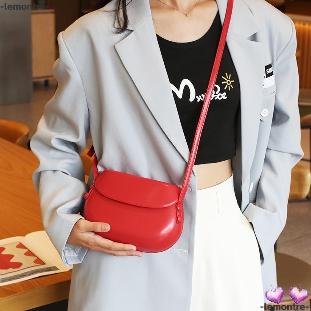 Lemontre กระเป๋าถือ กระเป๋าสะพายไหล่ หนัง PU ขนาดเล็ก หรูหรา สีแคนดี้ แฟชั่นสําหรับสตรี