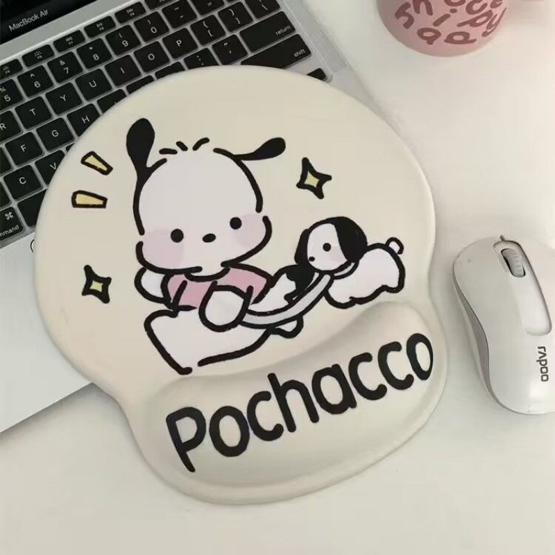 Sanrio Hello Kitty แผ่นรองเมาส์ข้อมือการ์ตูนน่ารัก Kuromi My Melody Cinnamoroll แผ่นรองเมาส์ข้อมือโต๊ะสํานักงานสร้างสรรค์แผ่นรองเมาส์กันลื่น