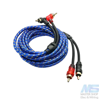 สายถัก สาย RCA ทองแดงแท้ เหมาะสำหรับเครื่องเสียง ยาว 1-5 เมตร