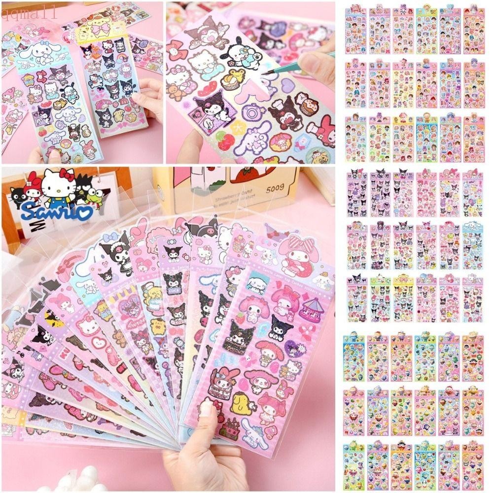 Qqmall สติ๊กเกอร์ Kuromi Guka, ของเล่นทํามือ CartoonKuromi Guka Cinnamoroll สติ๊กเกอร์, สติ๊กเกอร์การ์ตูนน่ารัก DIY ตลก Kawaii Kuromi สติ๊กเกอร์โน๊ตบุ๊คตกแต่ง