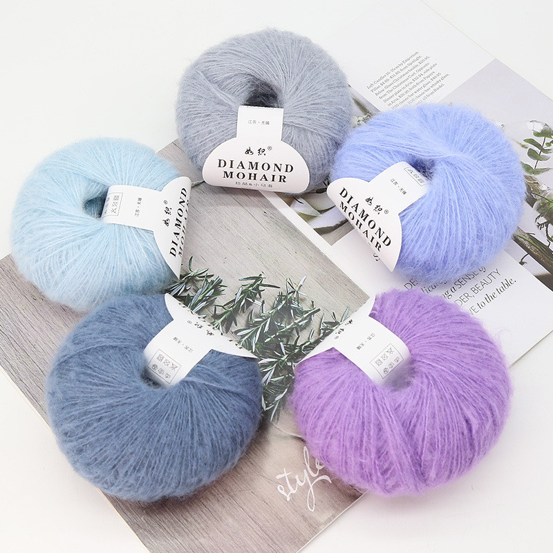 พร้อมสต็อก [ลดราคาจํากัดเวลา] [Rzhi Single-Strand Young Mohair Wool Thread] 25g One Group 59 สี Group Thread ด้ายบางเด็กทารกเสื้อกันหนาวผ้าคลุมไหล่สายไฟโครเชต์ DIY ถัก
