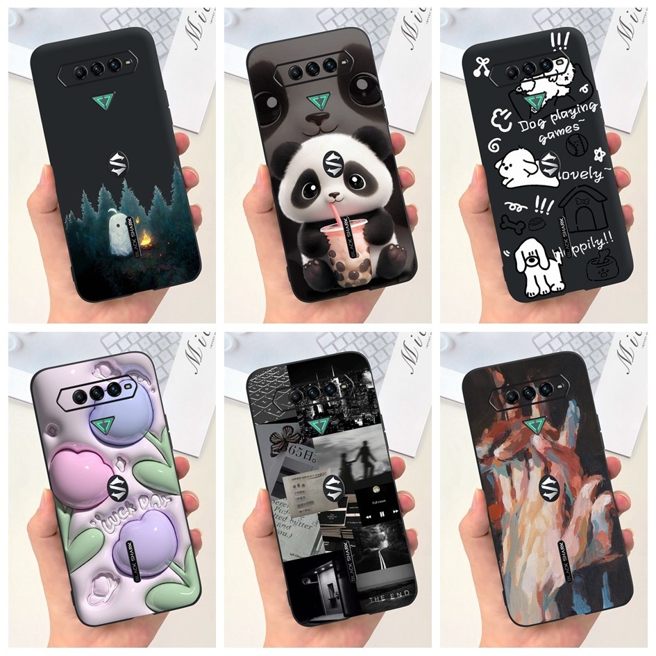 สําหรับ Xiaomi Black Shark 4/Shark 4 Proปลอกน่ารักPandaการ์ตูนSoft Slim Matteเคสโทรศัพท์สําหรับXiaom