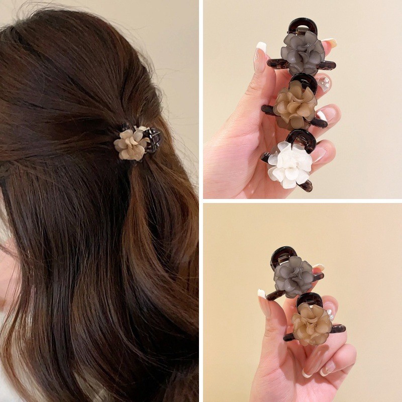 [Magpie] Camellia Small Clip กิ๊บติดผมครึ่งตัวผู้หญิง 2024 เครื่องประดับผมใหม่