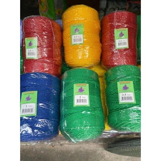 เชือกไนล่อนเต็มลูก0.9มิล-3.5มิล(เกรด A ตราเรือใบ) ม้วนใหญ่ สีเขียว เหลือง เเดง น้ำเงิน ดำ