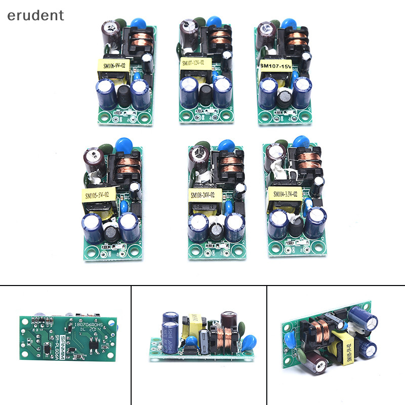 Erudent AC-DC 3V 5V 9V 12V 15V 24V Isolated Switching Power Supply โมดูลบอร์ด PLG06A ใหม่