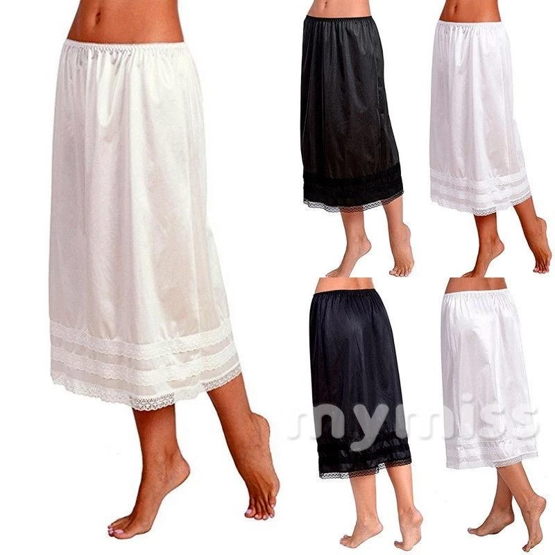 Mymiss1 กระโปรงผู้หญิง สีพื้น ลูกไม้ เอวยางยืด ทรงพันรอบตัว