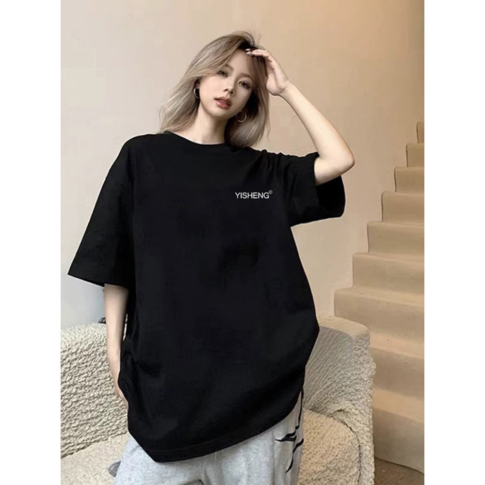 COD✅ (กรุงเทพจัดส่งสินค้า)BOOM Shop เสื้อยืดพิมพ์ตัวอักษร oversize แขนสั้น เสื้อผ้าวินเทจ เสื้อยืดโอเวอร์ไซส์ผู้หญิง