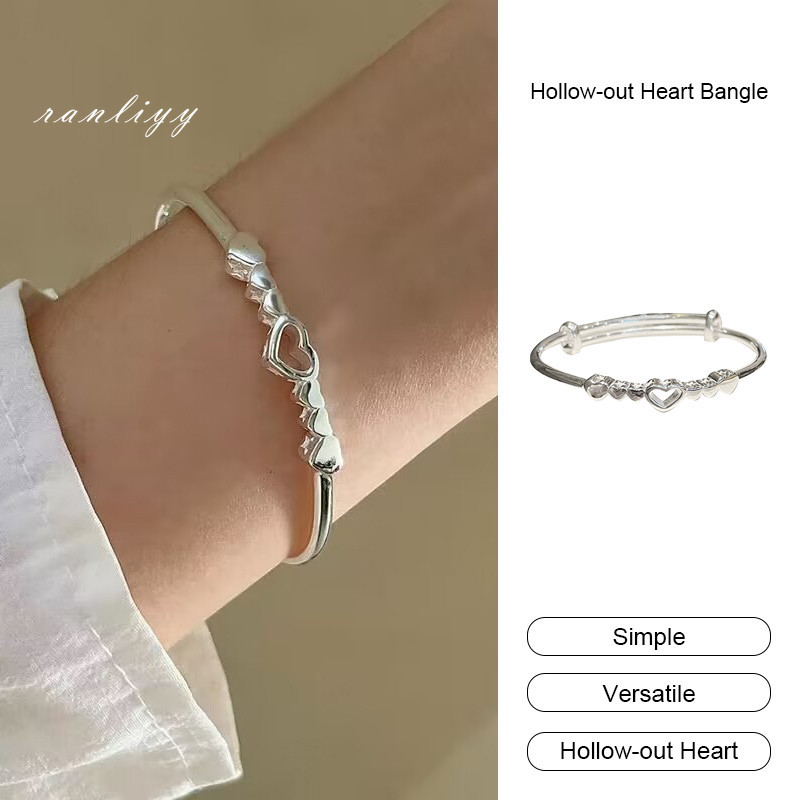 ส่งเร็ว สร้อยข้อมือหัวใจกลวงออกสำหรับสุภาพสตรี Niche Sweet Bracelet แฟชั่นร้อยข้อมือเพื่อนรัก-Ranliyy