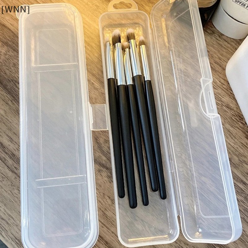 [WNN]คลังสินค้าพร้อม 1 ชิ้นสี่เหลี่ยมผืนผ้าพลาสติกกล่องเก็บของโปร่งใสเล็บ Rhinestone Brush Case TH