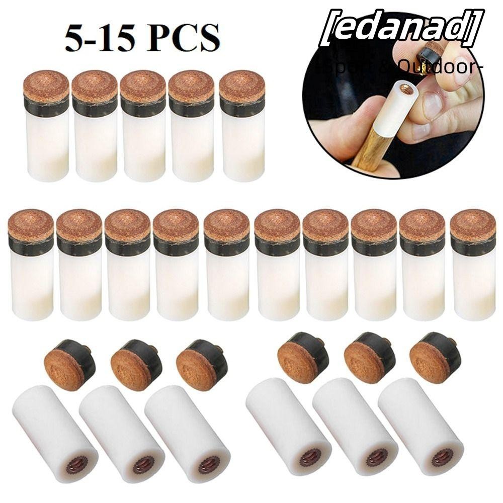 Edanad 5 ชิ้น/แพ็คเคล็ดลับทดแทน, เคล็ดลับสกรูบนสระว่ายน้ําคิวบิลเลียดปลายคิว, ทนทาน 10/11/12/13 มม. อุปกรณ์สนุ๊กเกอร์พลาสติก Stick Ferrules ไม้สนุ๊กเกอร์