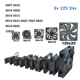 Dc Brushless พัดลม xh2.54 2pin 5V 12V 24V อุตสาหกรรม Cooling พัดลมแบริ่ง 4/8 ซม.12 ซม.25/30/35/40/50*10 มม.3D เครื่องพิมพ์ Cooler THH1