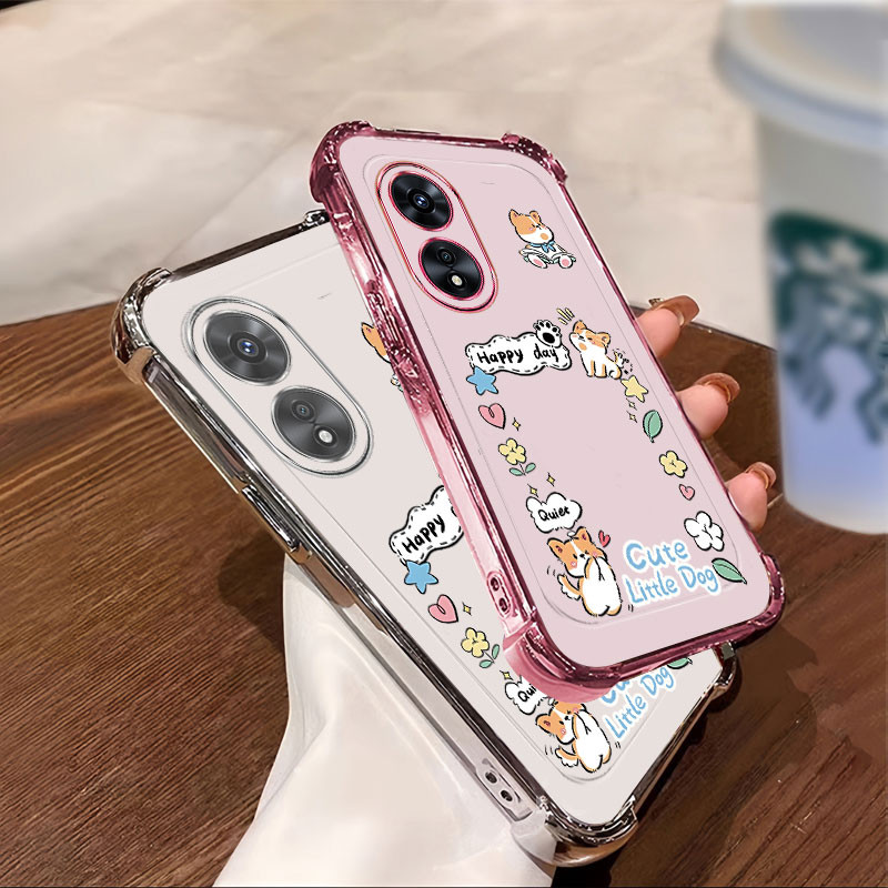 เคส OPPO A17 A17K A18 A38 A58 A78 4G 5G A98 A97 เคสโทรศัพท์สําหรับใหม่ซิลิโคนสี่มุมป้องกันการตก sgxg
