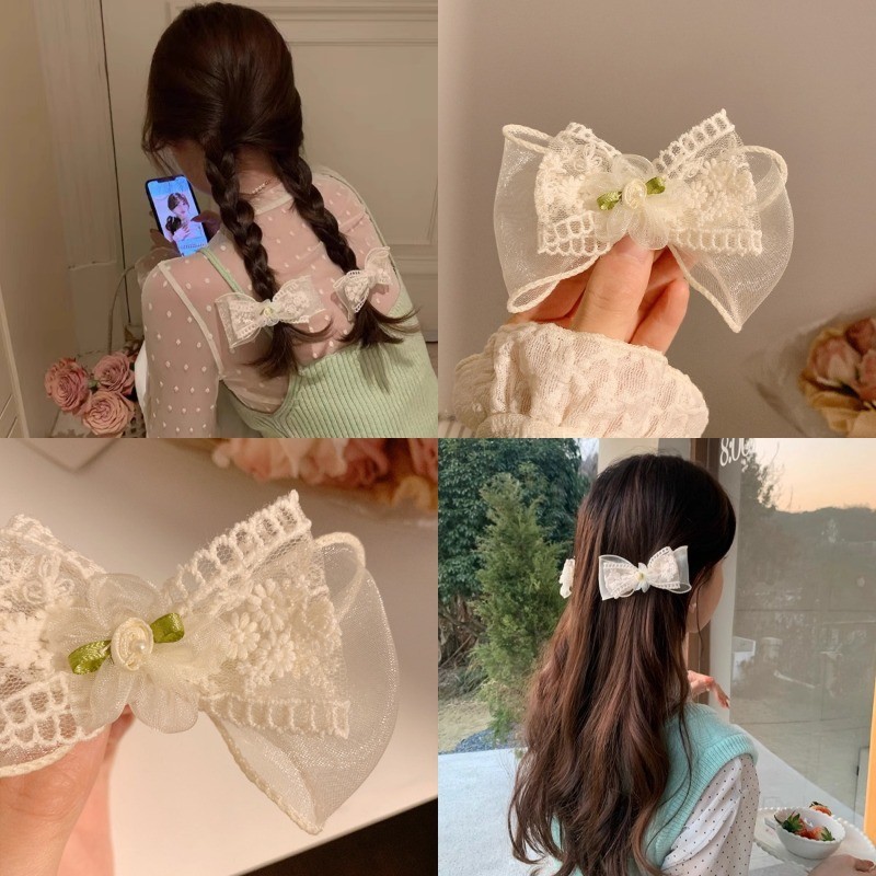 กิ๊บติดผมกุทัณฑ์สีเขียวที่สวยงามคลิปปากเป็ดด้านข้างเครื่องประดับผมหน้าม้า