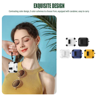 💕COD💕เคส AirPods 4 3 2 1 Pro Pro 2 3 แบบล็อคแน่นหนา กันกระแทกทั้งตัว(USB-C) พร้อมพวงกุญแจlanyard ล็อคป้องกันการตกหล่น