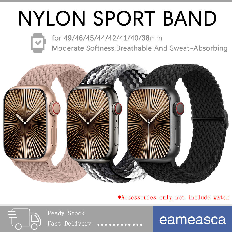 สายรัดข้อมือไนล่อนยืดหยุ่นสำหรับ for Apple Watch Ultra 3 2 Series 11 10 9 8 7 6 5 Iwatch 49 46 45 41 44 42 40 38 มม
