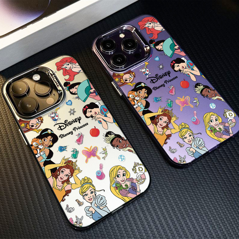 เคสไอโฟน13 ดิสนีย์เจ้าหญิงแบบเต็มหน้าจอ หรูหราซิลิโคน case for IPhone 13 12 7Plus 14 15 11 Pro MAX X XR XS XSMAX SE2020