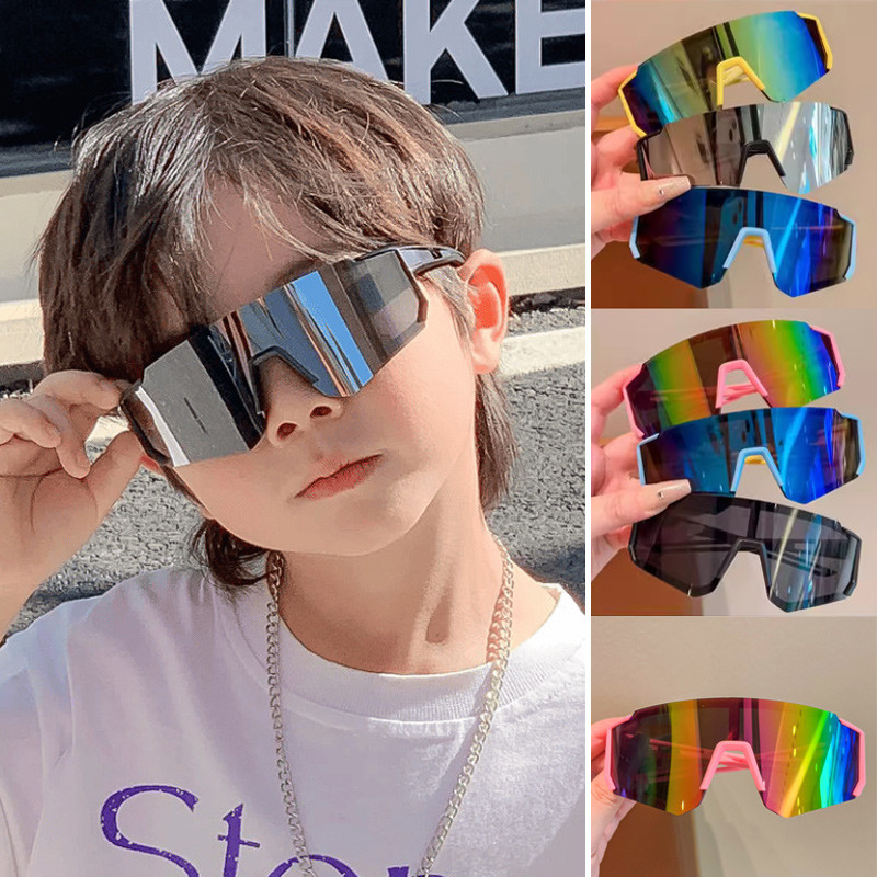 เด็กขี่จักรยานแว่นกันแดดเด็กขี่ตาป้องกันแก้วเด็กกว้างกรอบอาทิตย์แว่นตาแว่นตา