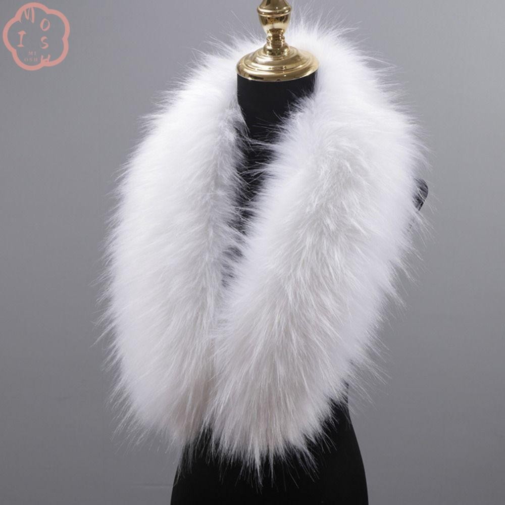 Mioshop ขนาดใหญ่ Faux Fur Collar, ฤดูหนาว 80 ซม.ตุ๊กตาปลอมขนสัตว์, คอห่อแจ็คเก็ต Hood ผ้าคลุมไหล่ Coat ผ้าพันคอผ้าคลุมไหล่