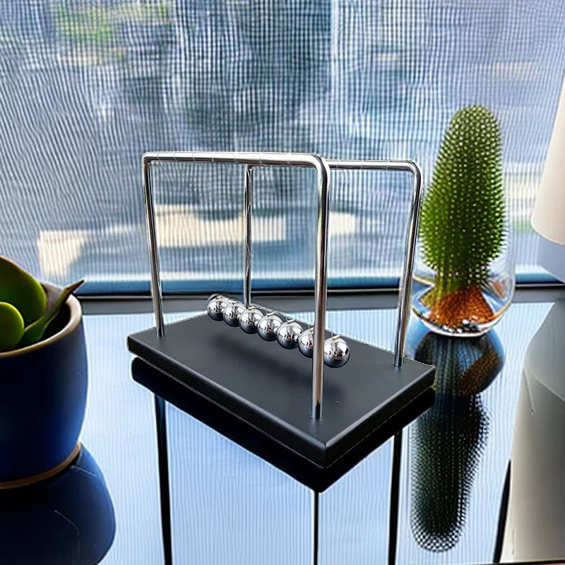 7 ลูก Mechanic Curve Newton Pendulum Ball โลหะ Newtons Cradle เด็กตรัสรู้ของขวัญความเครียดบรรเทาโต๊ะ