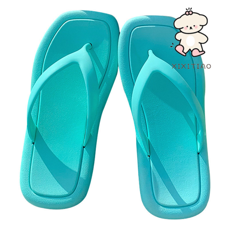 Xixitiao รองเท ้ าแตะแฟชั ่ นสีทึบหญิงฤดูร ้ อนสไตล ์ ใหม ่ นักเรียนสวมใส ่ ด ้ านนอก Soft Sole - รูปที่ 3