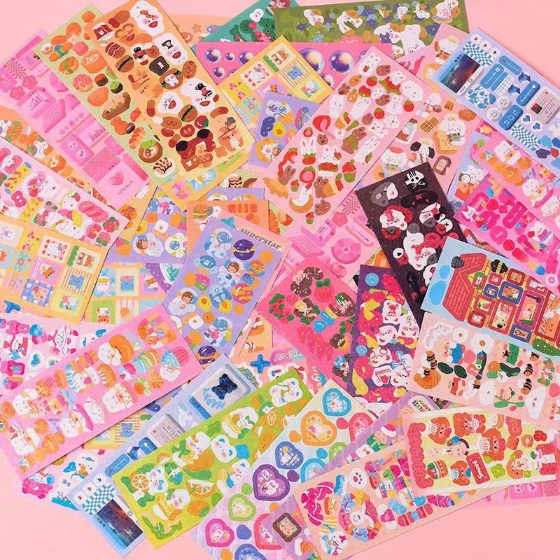 100 ชิ้น Kawaii สติกเกอร์เลเซอร์ไม่มีซ้ําน่ารัก DIY วัสดุคู่มือ Collage นักเรียนตกแต่งเด็กโรงเรียน Supply เครื่องเขียน - รูปที่ 3