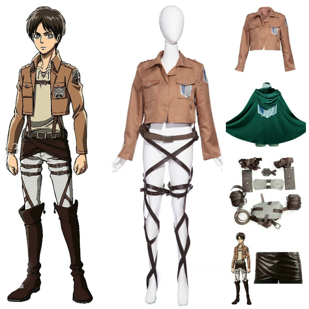Attack on titan ชุด attack on titan ชุดคอสเพลย์ Attack on Titan ทีมสืบสวน Eren Mikasa เสื้อแจ็คเก็ตย