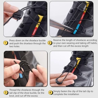 QUANTZY 1 คู่ Quick Lace Kit, Creative รอบเทนนิสไม่มี Tie Shoelaces, แฟชั่นไม่มี Ties วิ่งรองเท้าผ้าใบเชือกผูกรองเท้าสําหรับอุปกรณ์เสริมรองเท้า