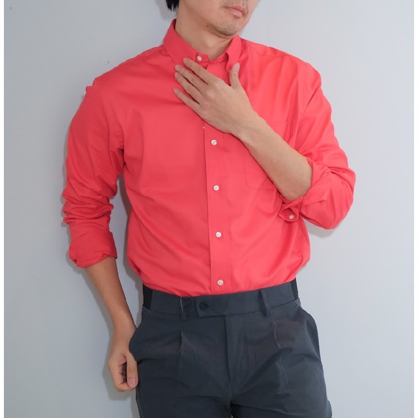 era-won Premium Quality เสื้อเชิ้ต คอปก Dress shirt Regular Shirt แขนยาว สี OR