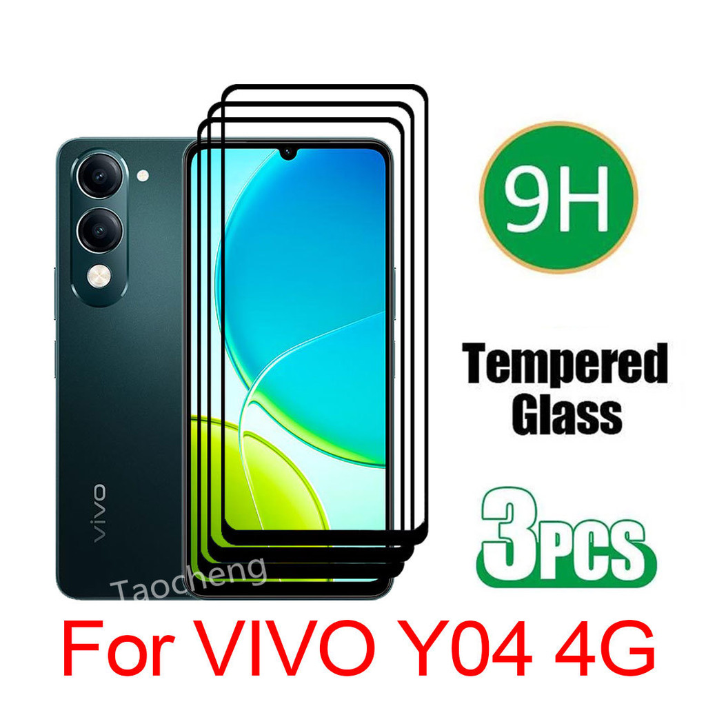 ฟิล์มกระจกนิรภัยสําหรับ VIVO Y04 VivoY04 Y 04 4G 2025 ฝาครอบ Gobal ป้องกันหน้าจอฟิล์มแก้วด้านหลัง