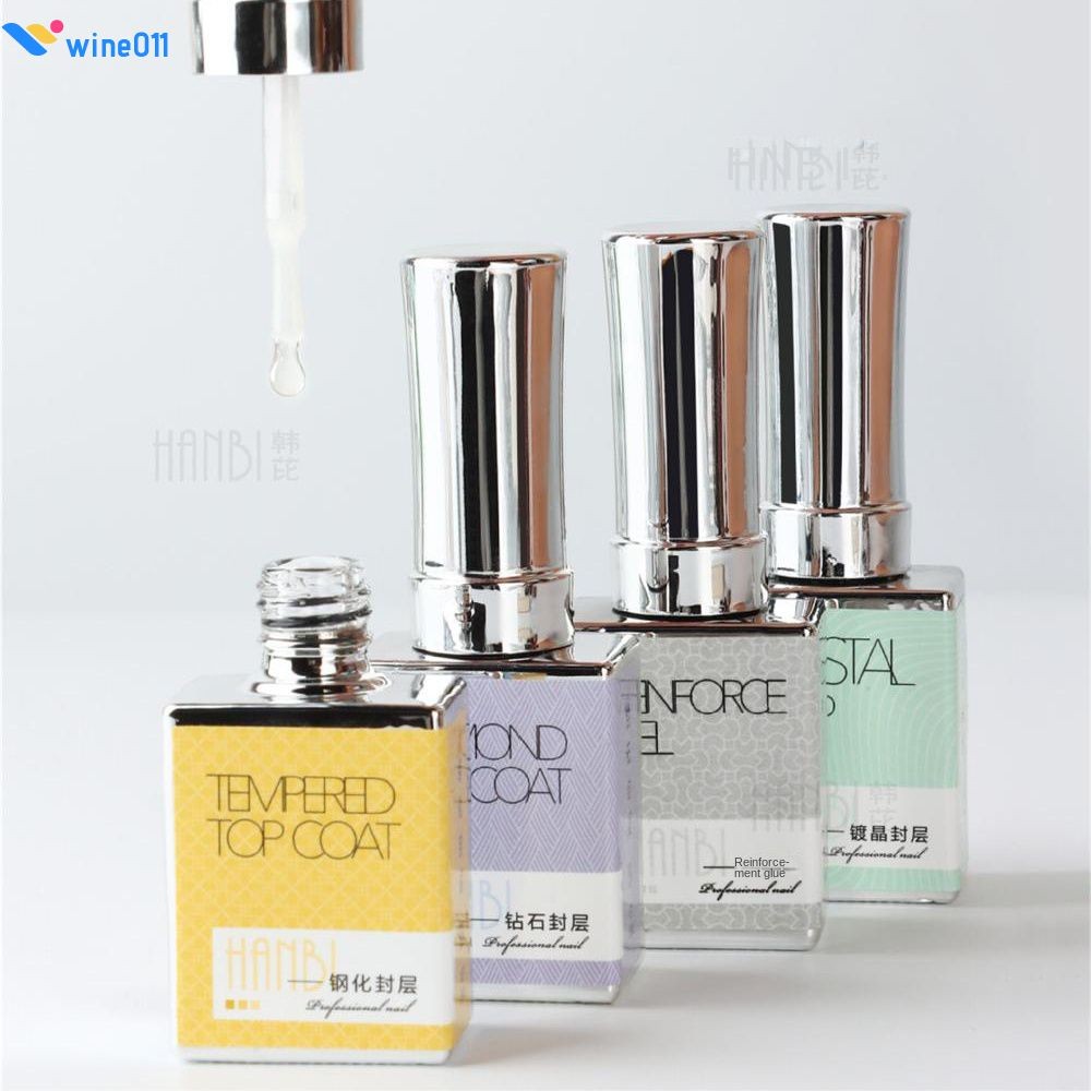 HANBI ไพรเมอร์เสริมแรง ปลอดภัยและดีต่อสุขภาพ กาวใสป้องกันรอยขีดข่วน กาวอเนกประสงค์ เจลปิดเล็บติดทนนาน นู้ด ปราศจากสิ่งเจือปน ไวน์เคลือบด้าน 011