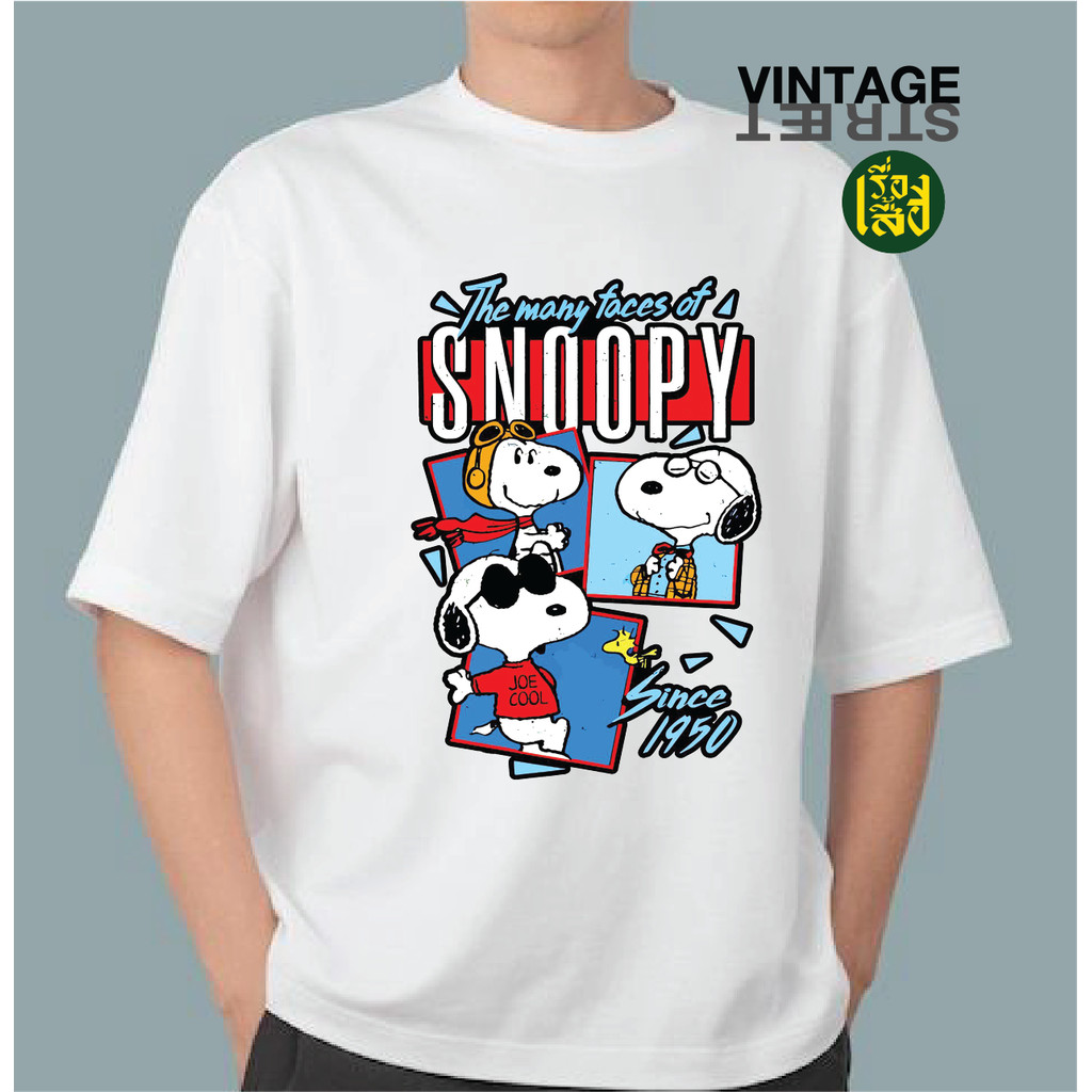 Snoopy Snoopy T-Shirt เสื้อยืดแฟชั่น พิมพ์ลายการ์ตูน Snoopy น่ารัก