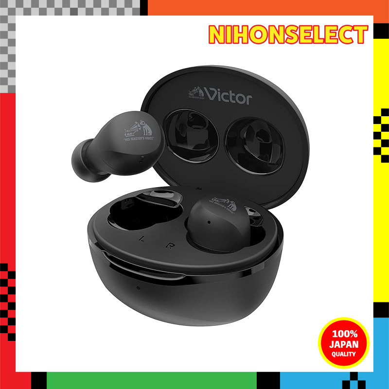 JVC Kenwood Victor HA-A6T-G Wireless Earphones Bluetooth 5.4, 23 Hours Playback, Microphone, Compact