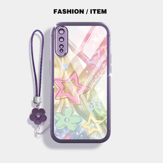Ybd เคสโทรศัพท์สําหรับ Vivo S1 IQOO NEO 1907 Art Space Dream Star รูปแบบดอกไม้พร้อมเชือกเส้นเล็ก