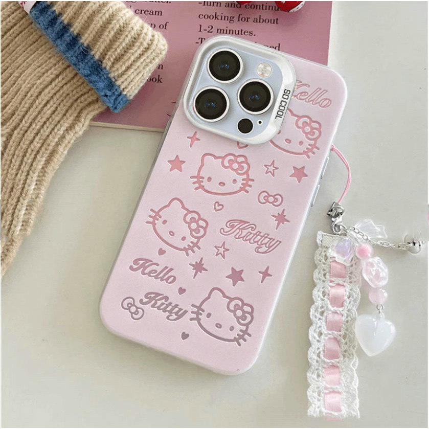 MD|เคส สำหรับ Vivo Y01 Y01A Y02 Y02A Y03 Y03T Y18 Y1S Y15S Y15A Y16 Y12 Y15 Y17 Y17S Y12S Y12A Y20 Y20S G Y21 Y21T Y33S Y33T Y22 Y22S Y27 Y27S Y36 Y30 Y50 Y31 Y71 Y76 Y78 Y81 Y91C Y91 Y93 Y95 Y100 สีเงินการ์ตูนเต็มจอคิตตี้รูขนาดใหญ่เคสโทรศัพท์ป้องกันการตก