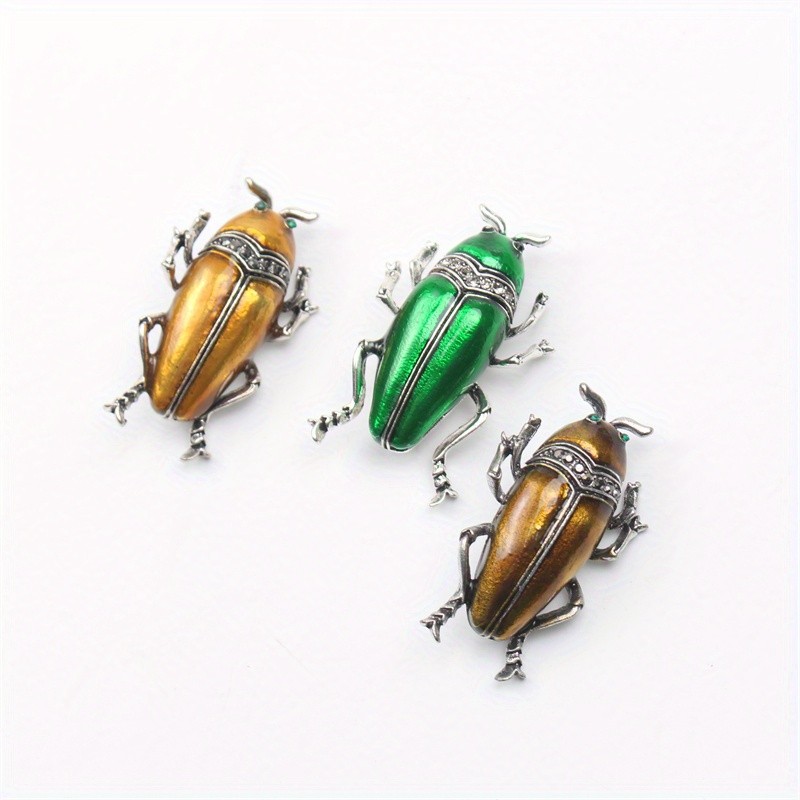 เข็มกลัดแมลงน่ารัก Drop Oil Rhine-drill Bug Pin เสื้อผ้าแฟชั่น Buckle Pin