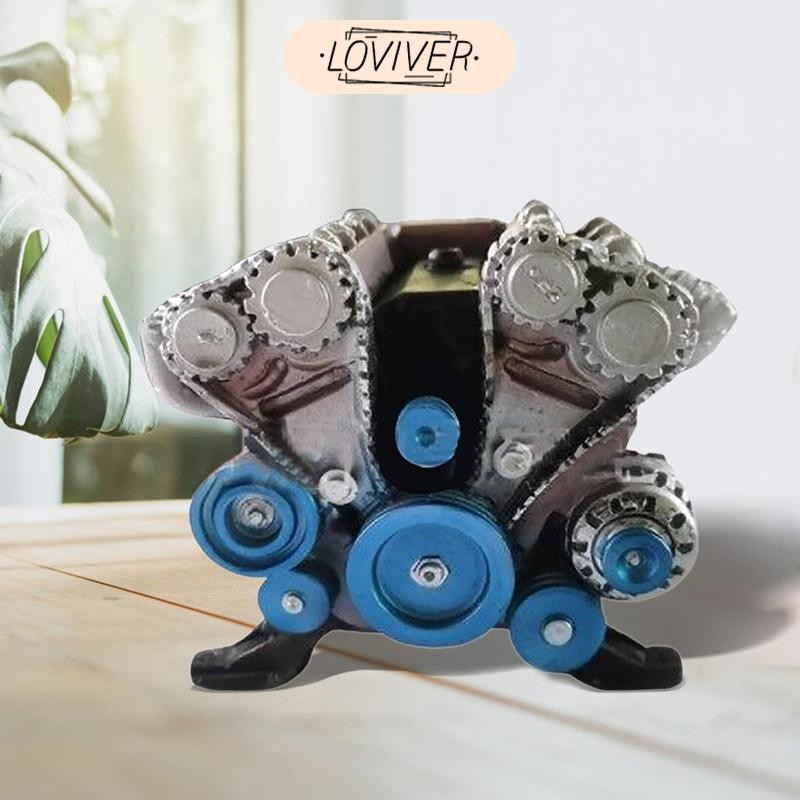 LOVIVER Minaiture เรซิ่นเครื่องประดับเครื่องยนต์เครื่องยนต์ศิลปะประติมากรรมสําหรับการศึกษา Desktop Decor