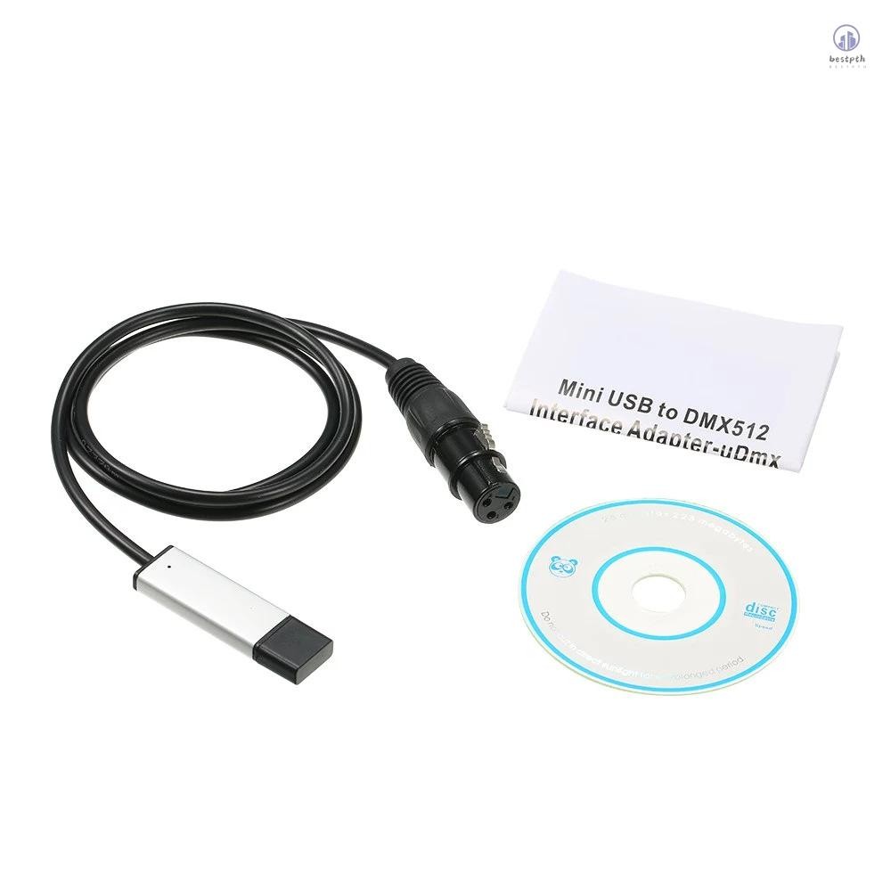 อะแดปเตอร์อินเทอร์เฟซ USB เป็น DMX512 DMX512 คอมพิวเตอร์ PC Stage Lights Controller สายหรี่ไฟรองรับ 