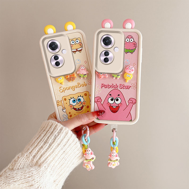 เคส  OPPO Reno 11F เคส เข้ากันได้กับรูปแบบหนังน่ารัก 3D หูเคส โทรศัพท์แบบนุ่ม BB-PWED