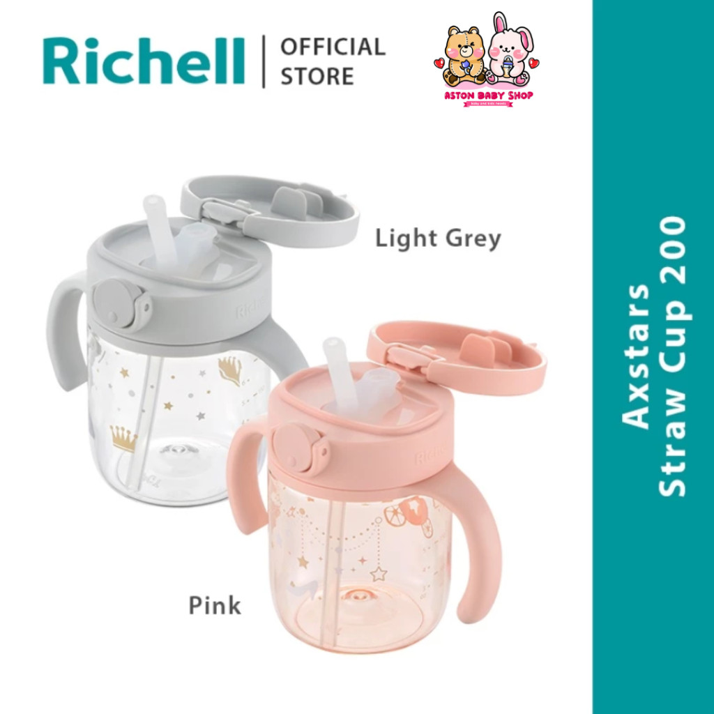 Richell Axstars Straw Cup 200ml ขวดดื่มสําหรับเด็ก